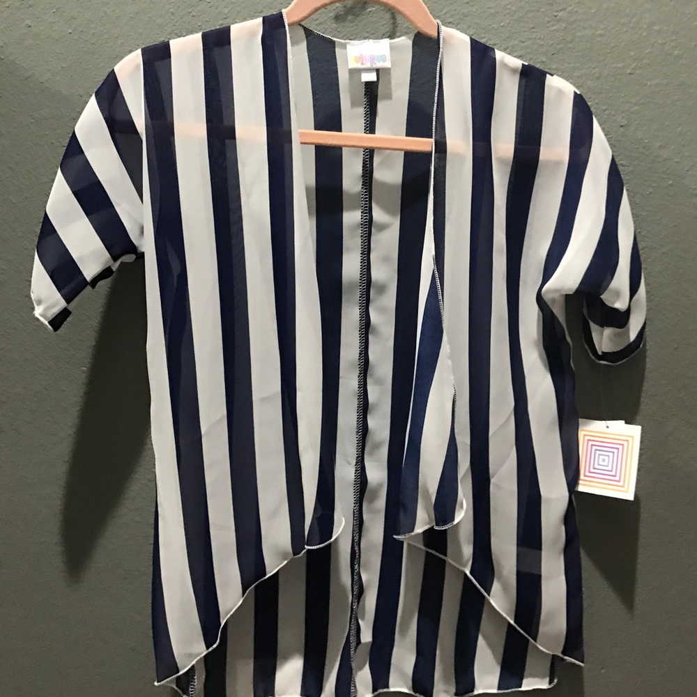 Navy Striped Kimono