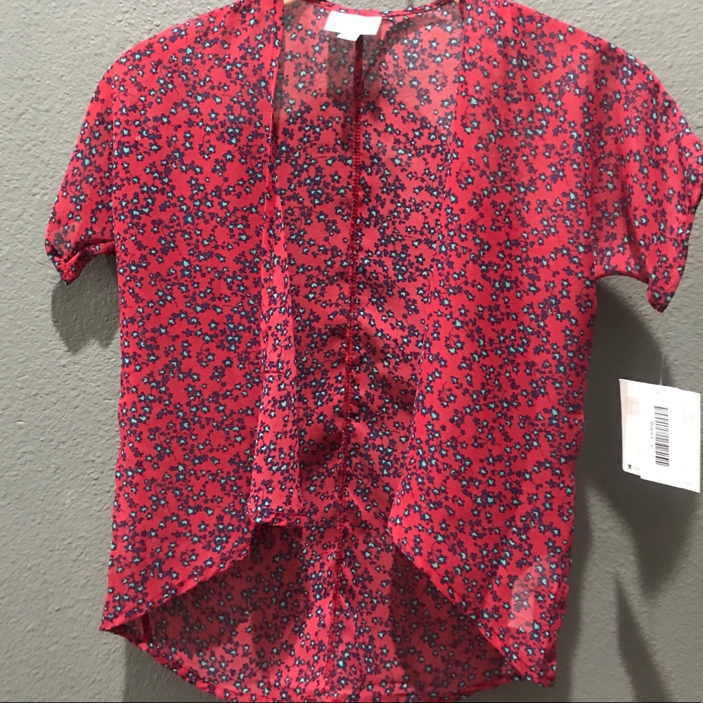 LuLaRoe Red Floral Kimono / Coverup
