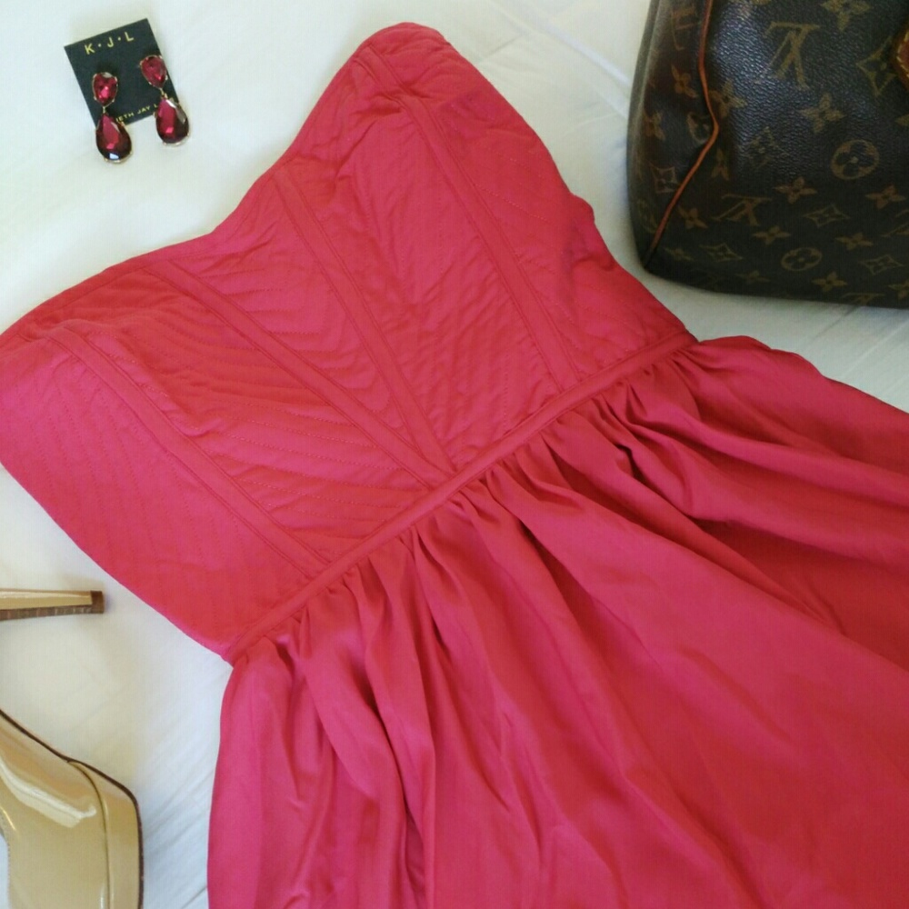🆕️ Devlin Coral Red Sweetheart Dress - Picture 2 of 9