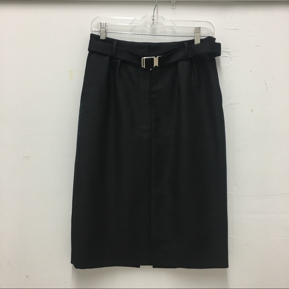 NEW Yves St Laurent YSL Black Pencil Skirt Belt