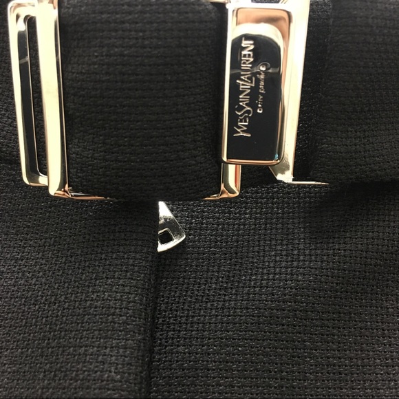 NEW Yves St Laurent YSL Black Pencil Skirt Belt