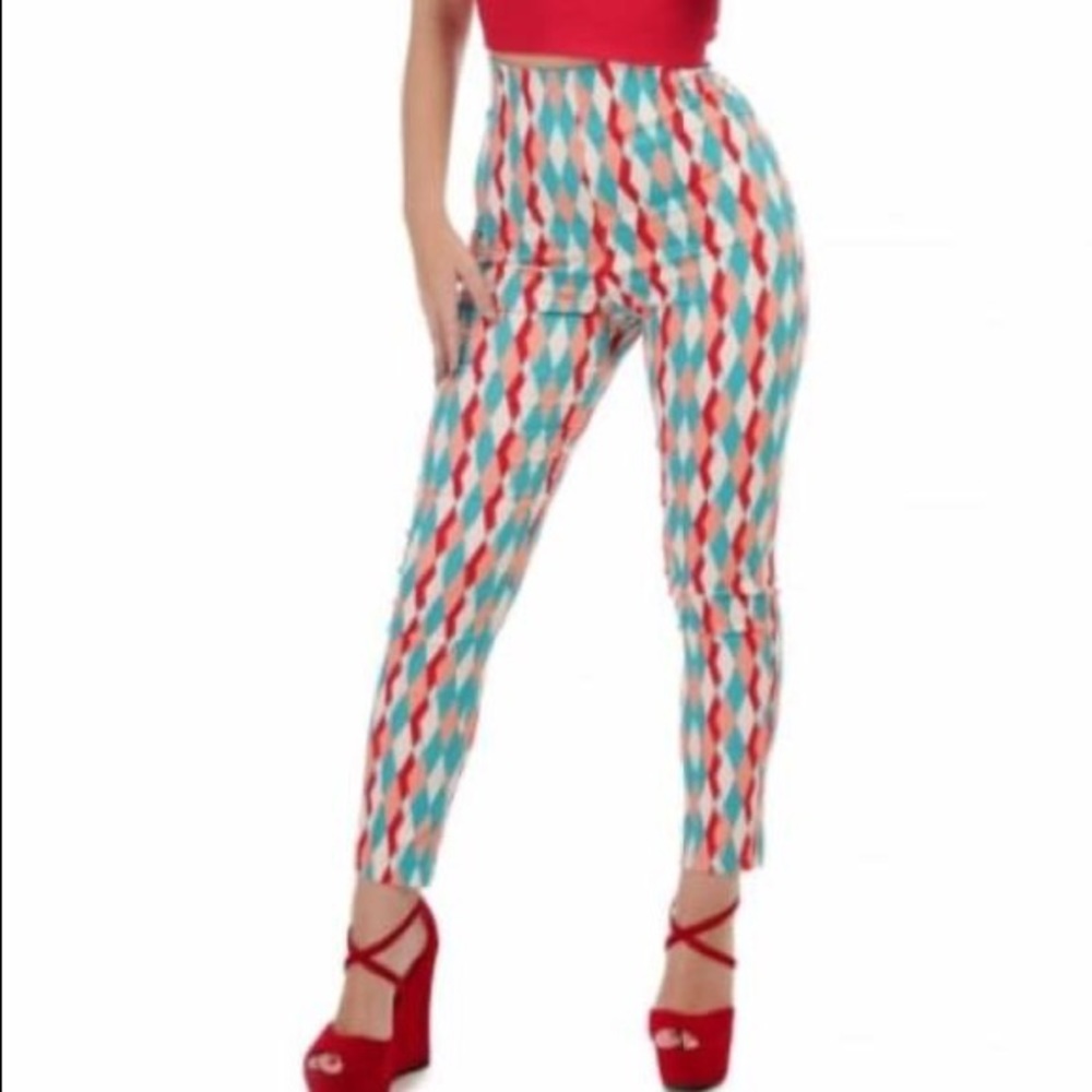 Collectif Bonnie Atomic Harlequin Trousers