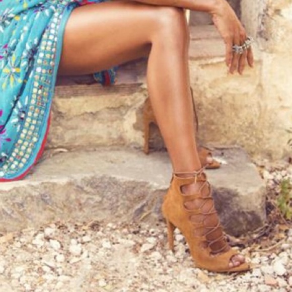 Suede Leather Lace Up Gladiator Shootie Sandal - Picture 3 of 7