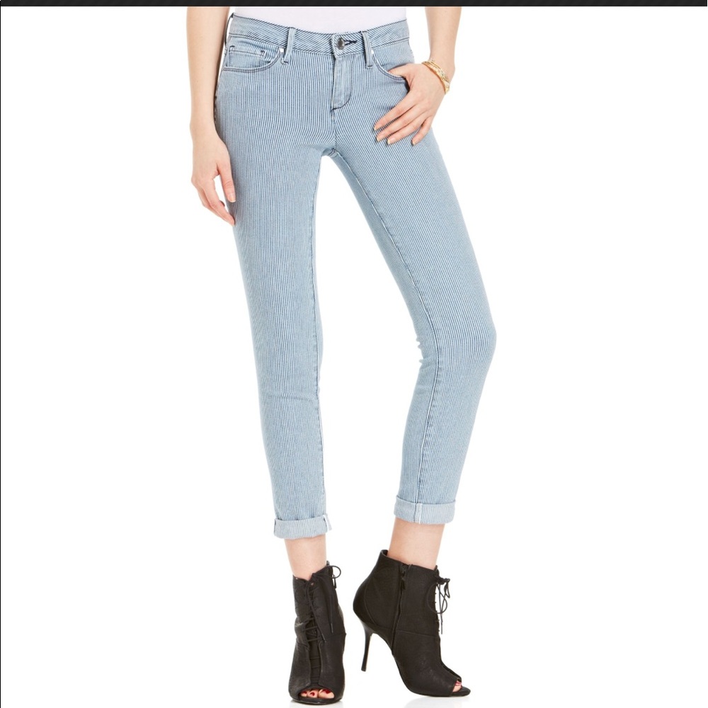 NEW Pinstriped Skinny Jeans, Waist 28