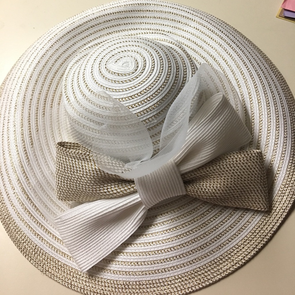 White and Gold Kentucky Derby Hat