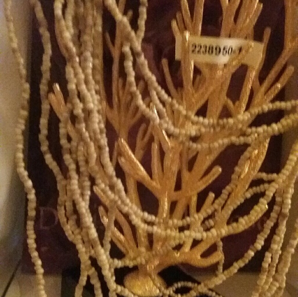 2238950-1. Beige Seed Bead Multi Strand Nklc - Picture 2 of 4