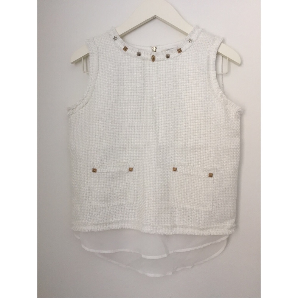 Metallic Trimmed Top