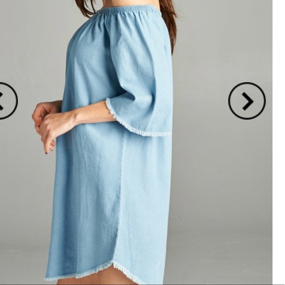 LAST ONE!! SALE RAW EDGES OFF THE SHOULDER DRESS - Picture 2 of 8