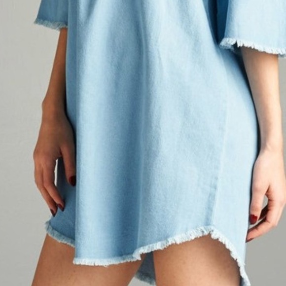 LAST ONE!! SALE RAW EDGES OFF THE SHOULDER DRESS - Picture 4 of 8