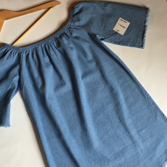 LAST ONE!! SALE RAW EDGES OFF THE SHOULDER DRESS - Picture 5 of 8