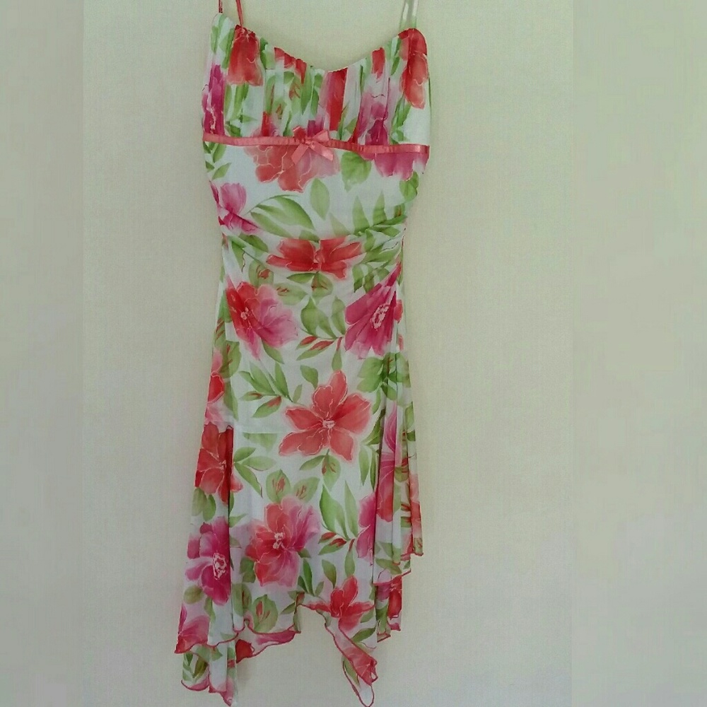 Assymetric Floral Dress