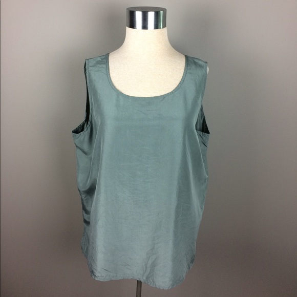 Eileen Fisher Tops - DELETING Eileen Fisher Woman dusty blue silk tank