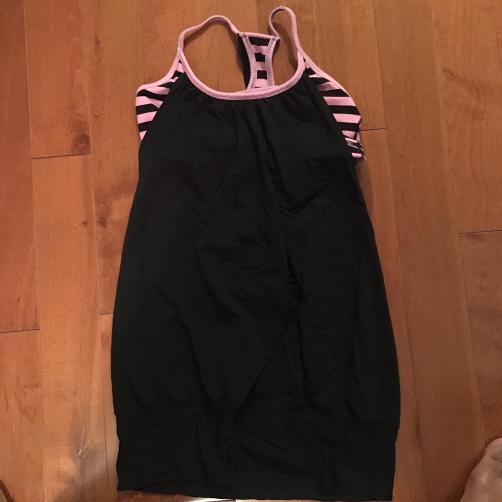 Striped built in bra tank