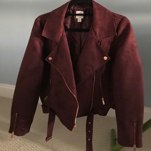 LC Lauren Conrad Faux-Suede Moto Jacket
