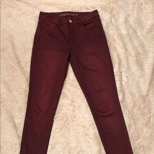 Maroon American Eagle skinny jeans!