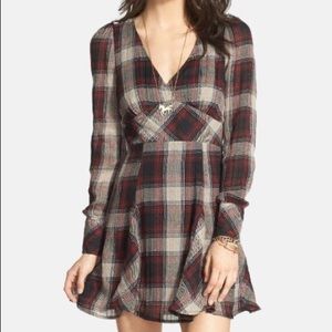 Free people mini dress- teen spirit plaid!