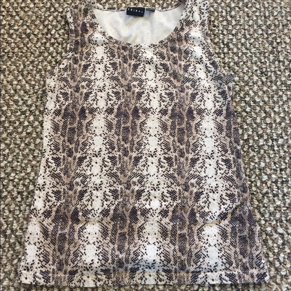 Tribal animal print tank top