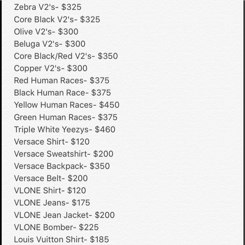 All prices//All sizes//Men&Women