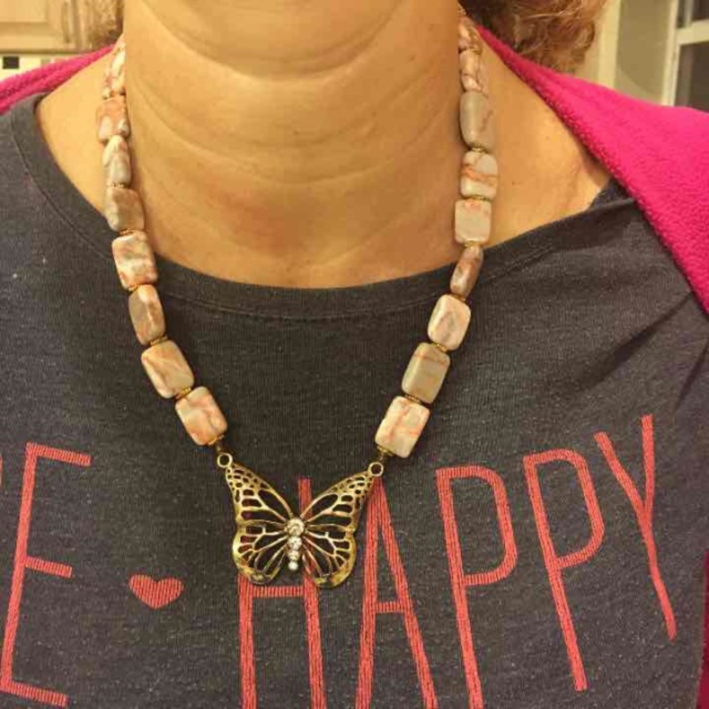 Matching necklace and earrings