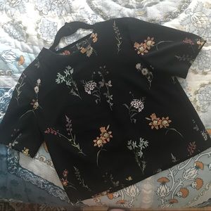 Zara Tops - Zara boxy black floral top, size small Zara Tops - Zara boxy black floral top, size small