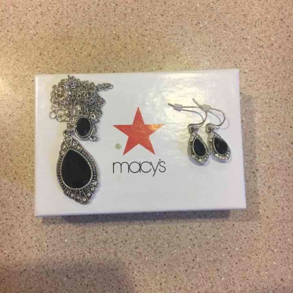 Matching necklace and earrings,
