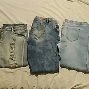 Lot Of 3 Pair Size 15 Juniors Jeans-$12