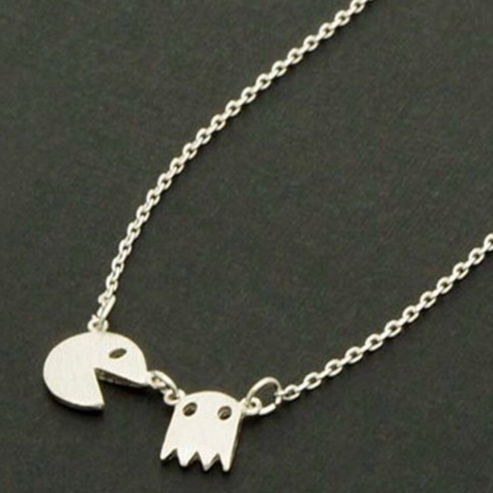 Pacman charm necklace
