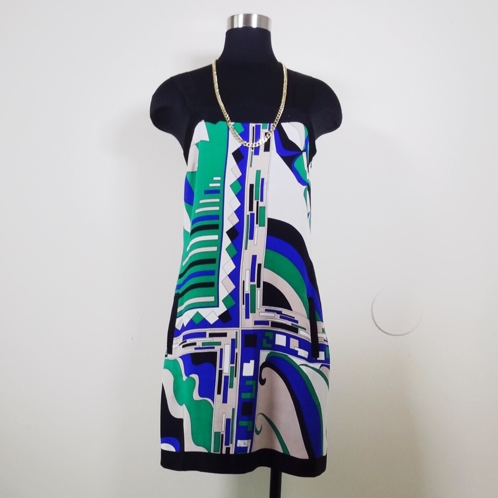 Julie Brown geo printed Silk column dress 4