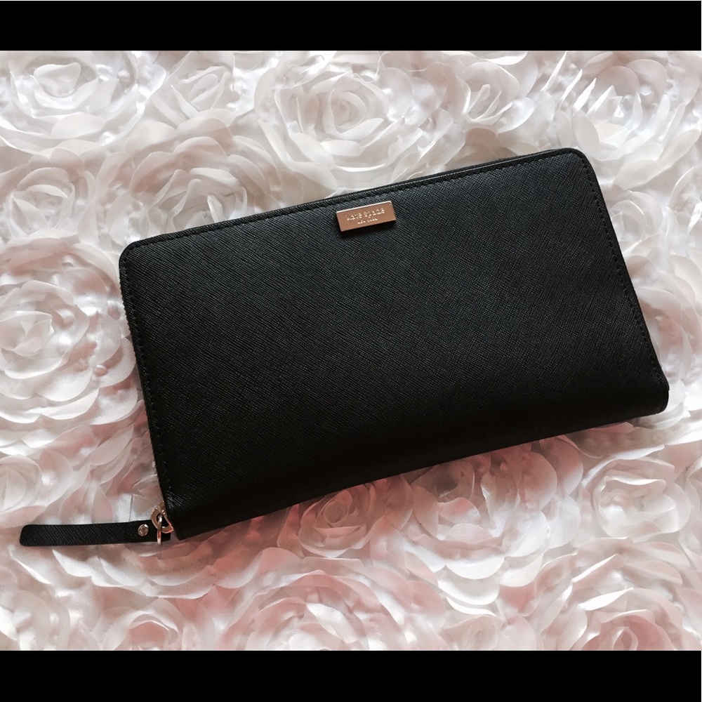 Kate Spade Black Talla Laurel Way Travel Wallet