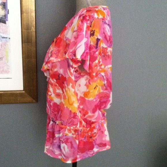 Notations Ruffle Front Floral Blouse - Picture 3 of 3