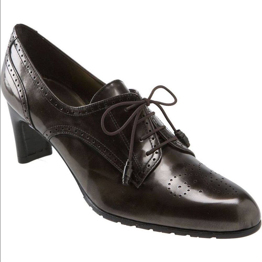 Stuart Weitzman BLACK Leather 'Granny' Oxfords