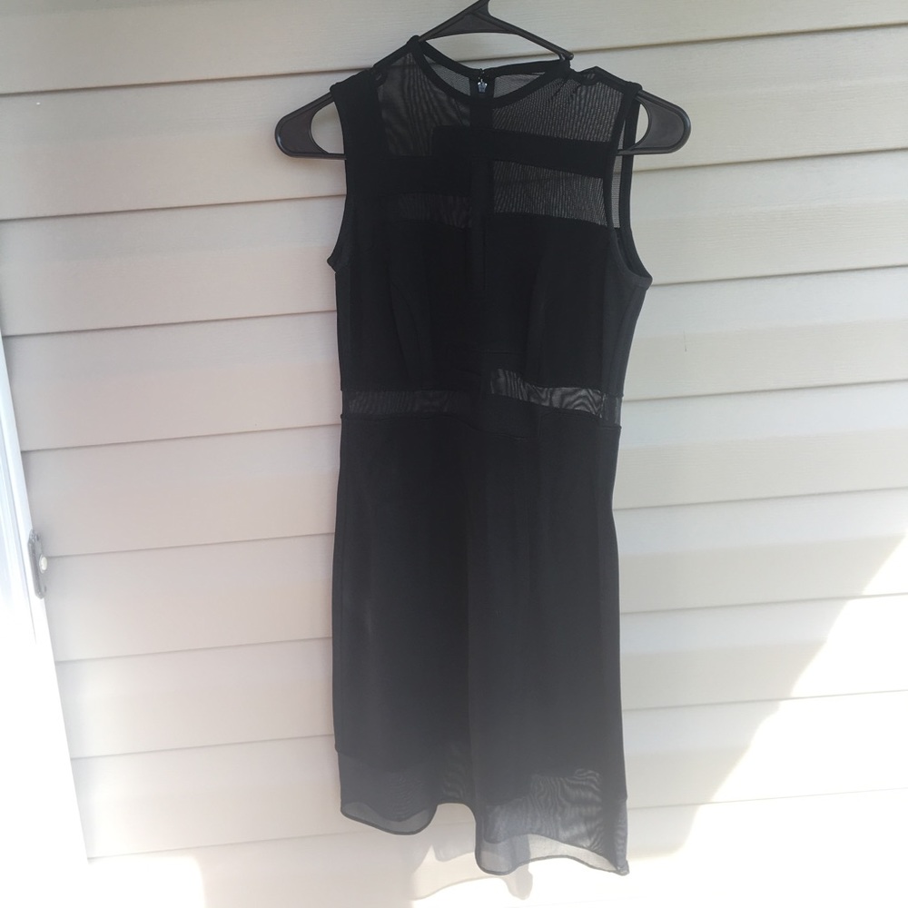Tadashi Black Mini Mesh Dress
