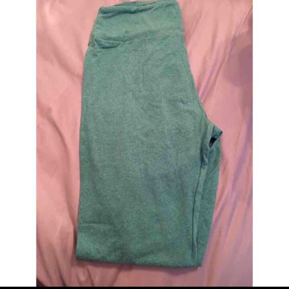 LuLaRoe OS Heathered Green Leggings NWT