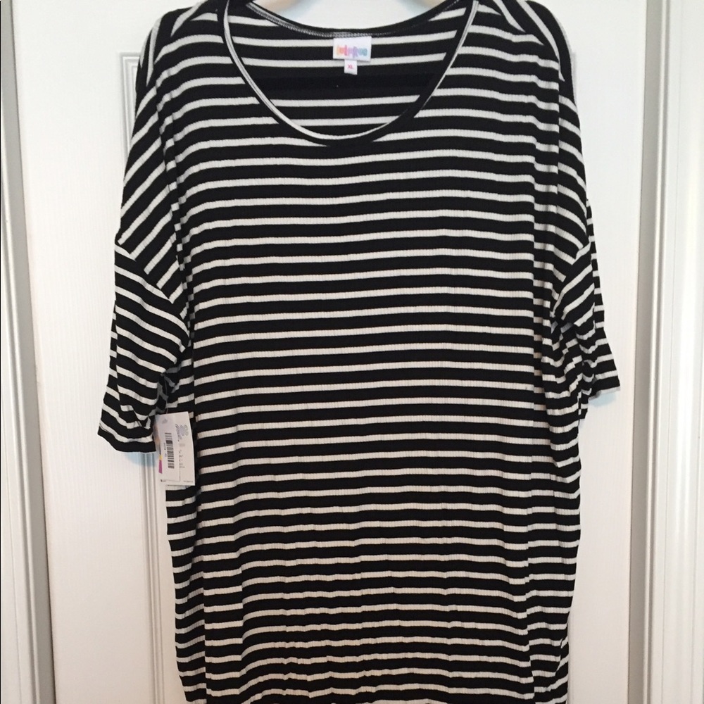 NWT LulaRoe Irma Black and White Stripe