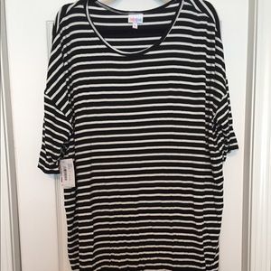 NWT LulaRoe Irma Black and White Stripe