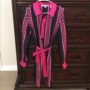 Draper James pink and navy dress