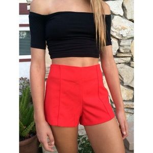 Forever21 red high waisted shorts