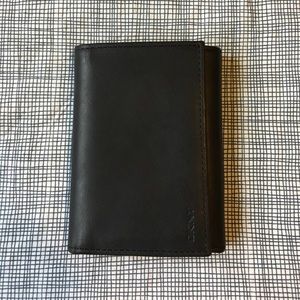 DKNY Black Leather Trifold Wallet