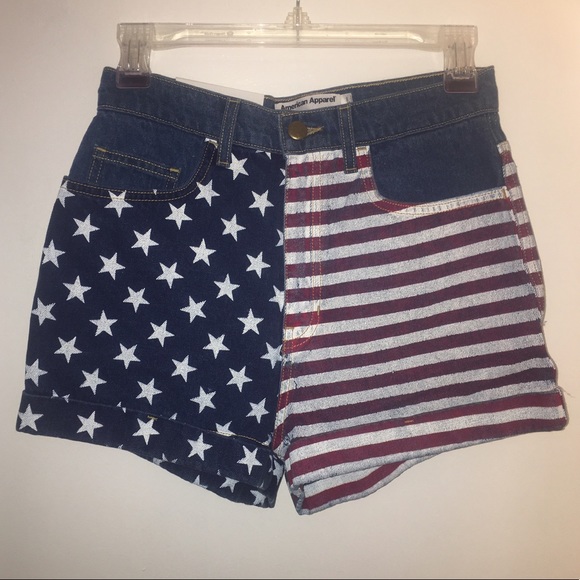 American Flag High-Waist Jean Shorts - Picture 4 of 5