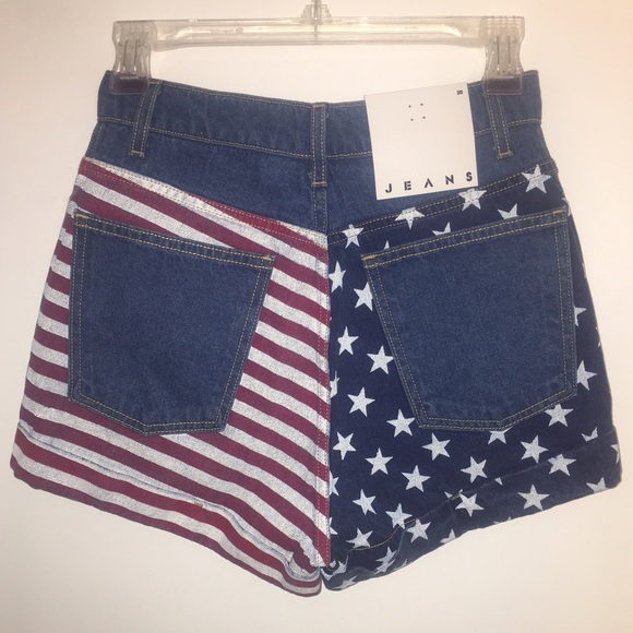 American Flag High-Waist Jean Shorts - Picture 5 of 5