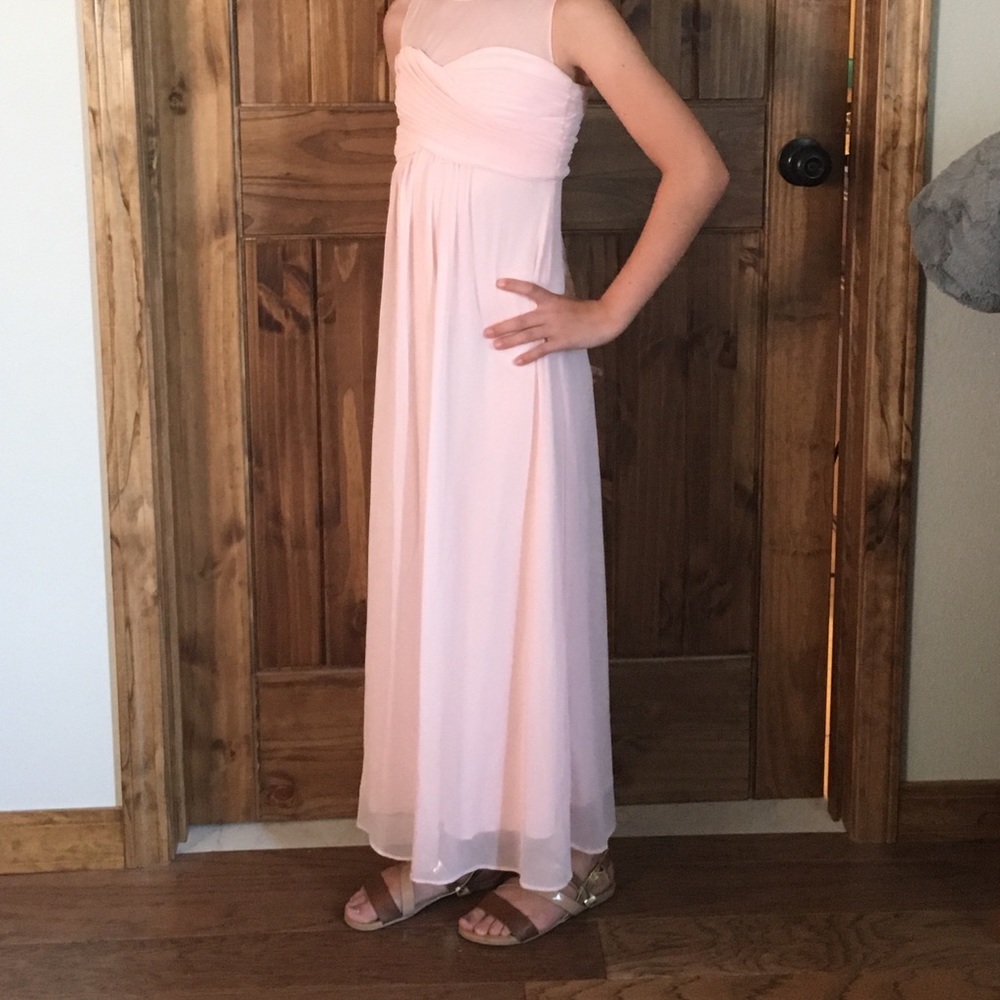 Very cute blush colored bridesmaid dress!!!