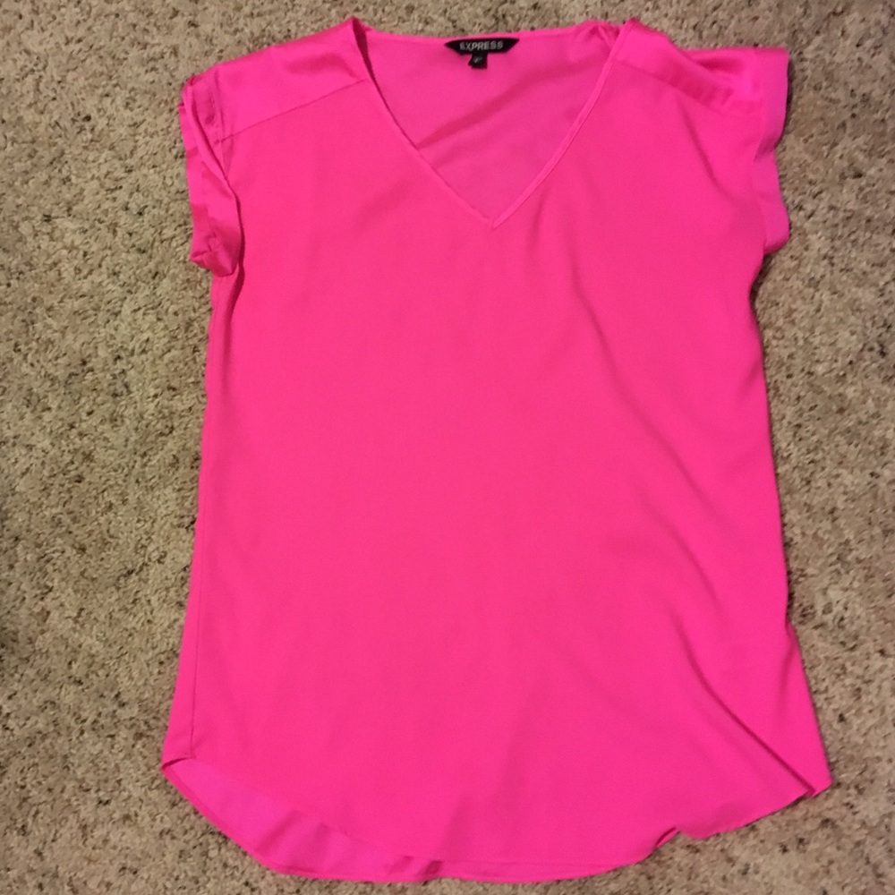 Express silky rolled sleeve blouse