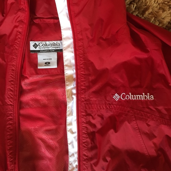 Red Columbia rain jacket - Picture 2 of 3