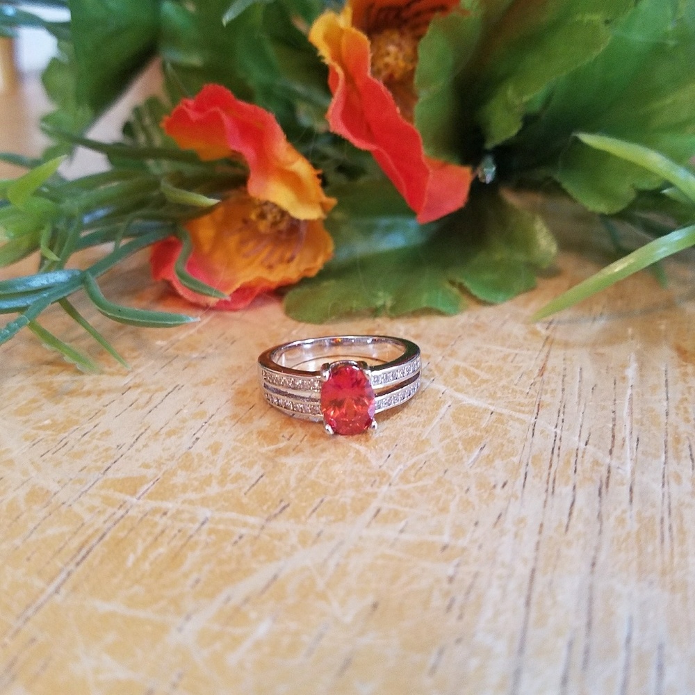 Burnt Orange Gemstone Ring