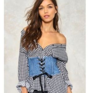 Lace up Demin Corset from Nasty Gal