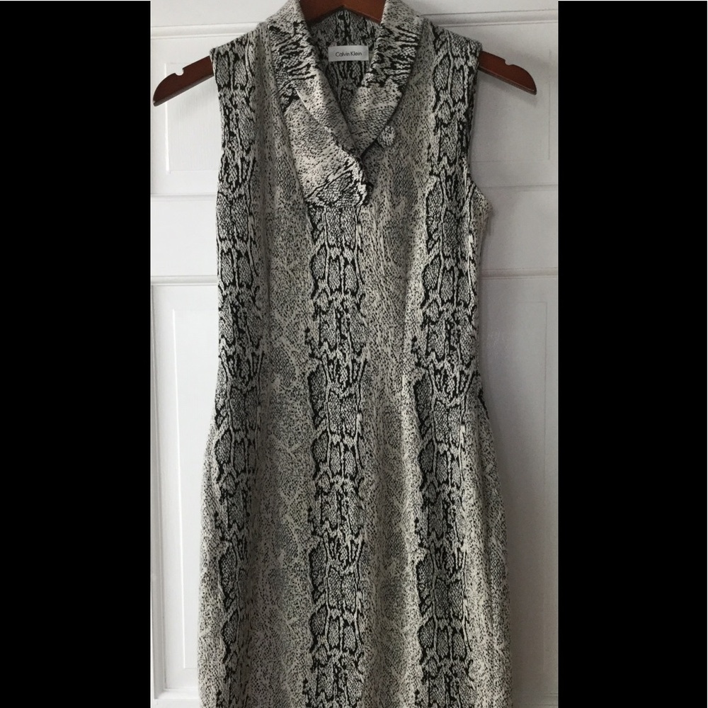 Calvin Klein sexy snake-skin print dress