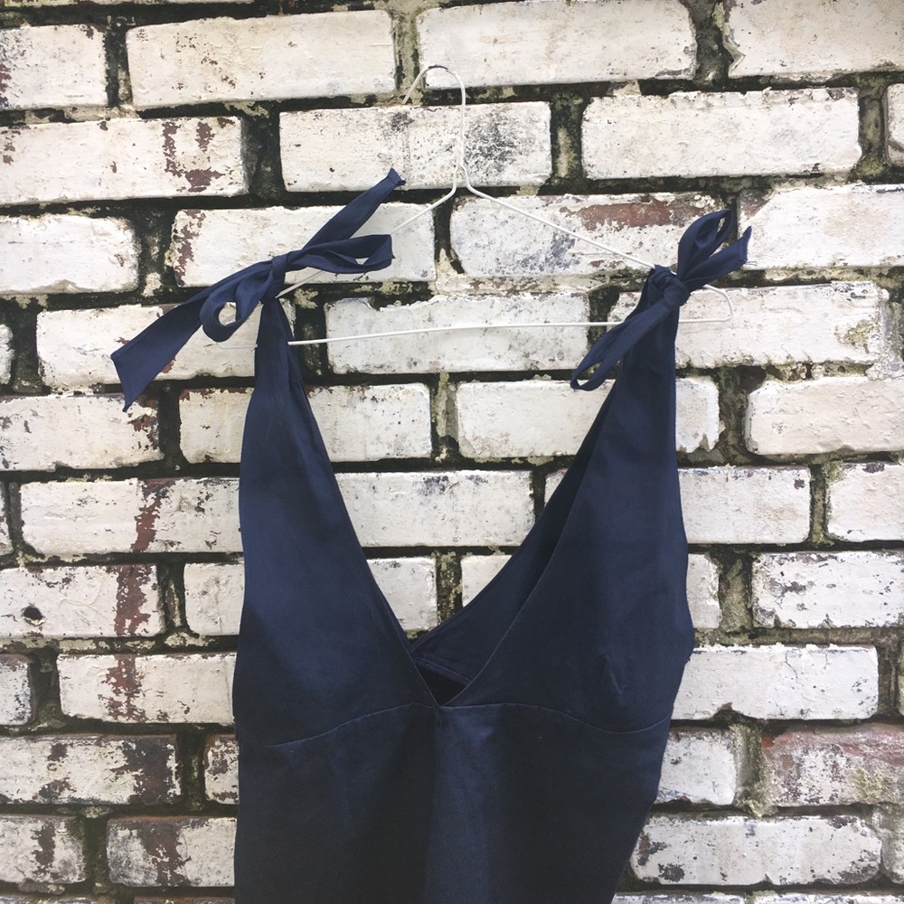 ZARA navy tie dress