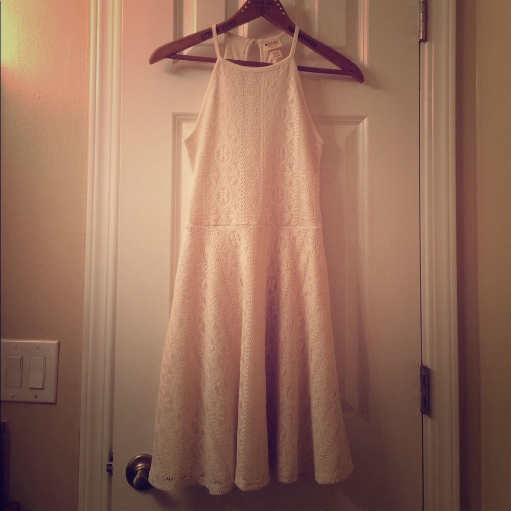 Cream High Neck Lace Sundress