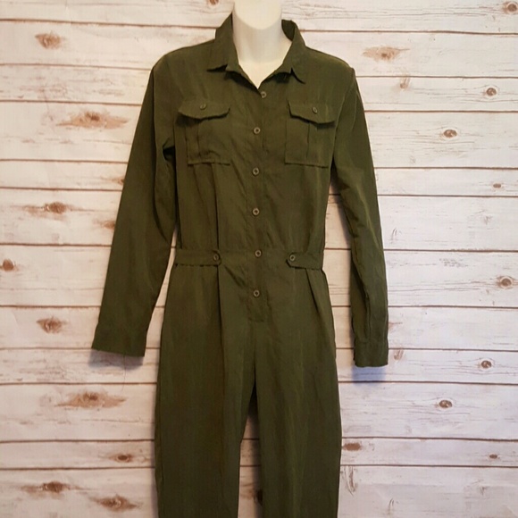 Pants - Army green "micro suede"  jumpsuit