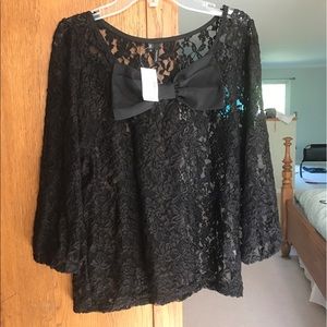 NWT Black see through lace top size small